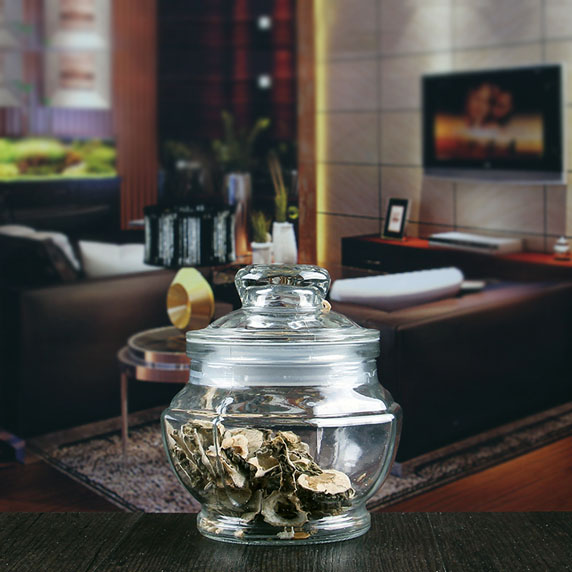 460ml goedkope achthoekglasopslagbakken met afgesloten glazen deksels