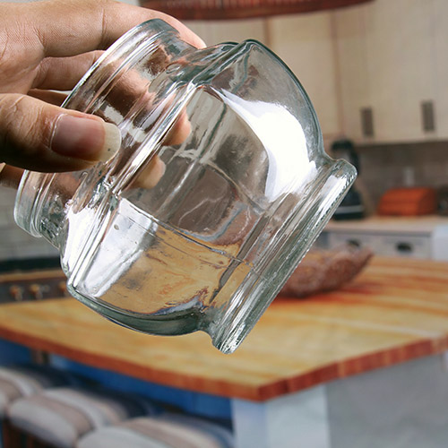 460ml goedkope achthoekglasopslagbakken met afgesloten glazen deksels