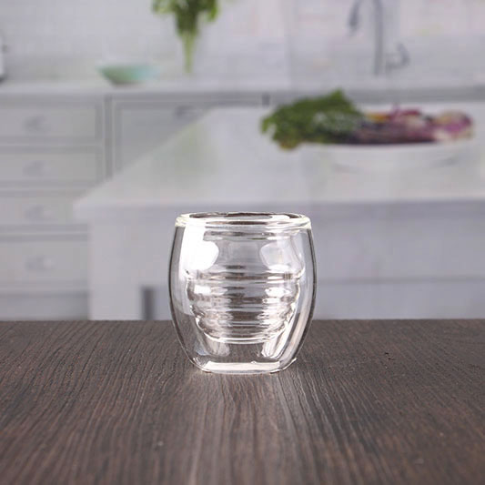 Tazze di vetro doppio di vetro 50ML a caldo poco resistente caldo isolate