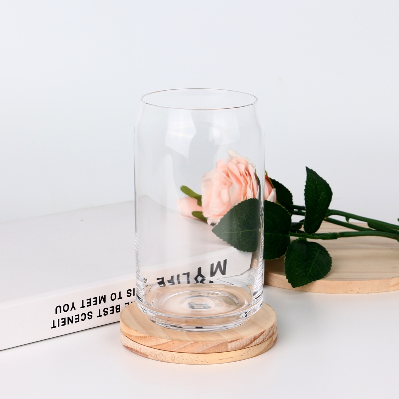 Can Shaped Glass Cup Drinking Glasses Set 16oz Beer Can Glass Tumbler