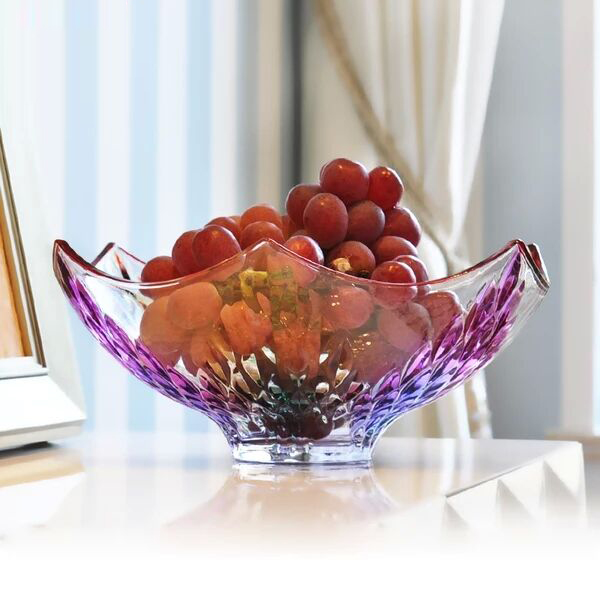 China exporter electroplating glass plate,colored fruit plate wholesale