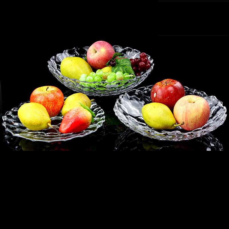 China glass tray facturer round glass fruit plate supplier