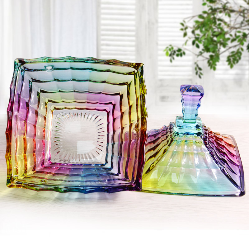 Latas de la dulces creativa China alta vidrio caramelo bowl moda venta por mayor