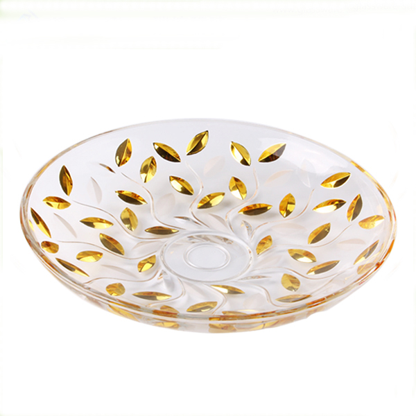 الصين الزجاجية الكبيرة التي تخدم وعاء من الزجاج الأزرق المصنعة صحن الفواكه