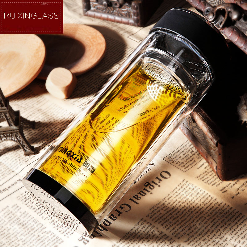 中国は蓋卸売とよく二重ガラスコップを販売します