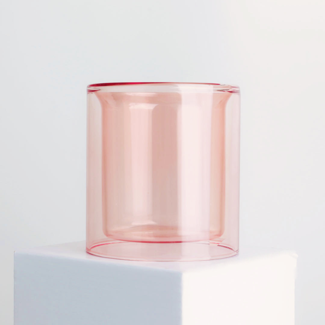 حاوية شموع زجاجية شفافة بطبقة مزدوجة 8 أونصة