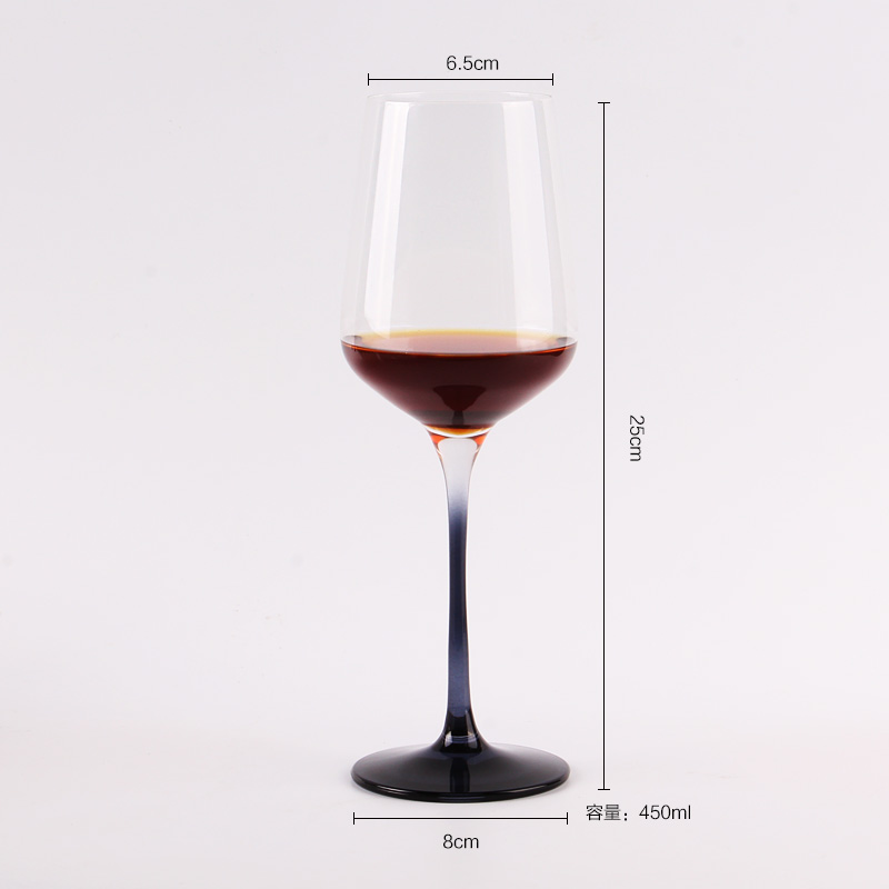 Colored Stem Crystal Wine Glass Champange Glass Goblet Custom Red Wine Glasses With Coloured Stem