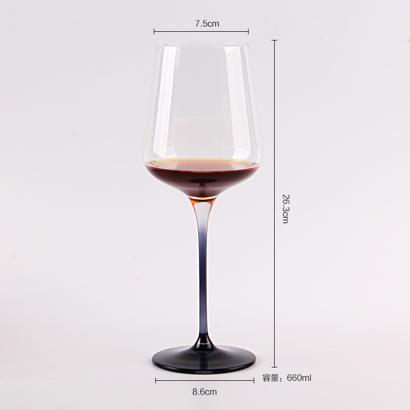 Colored Stem Crystal Wine Glass Champange Glass Goblet Custom Red Wine Glasses With Coloured Stem