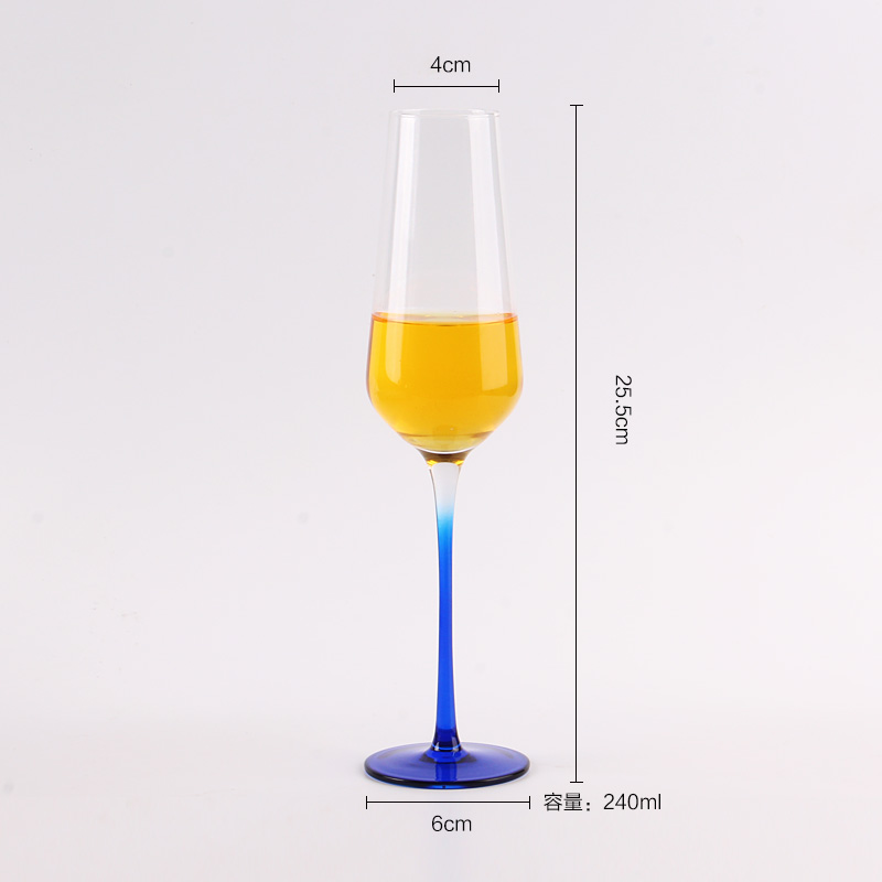 Colored Stem Crystal Wine Glass Champange Glass Goblet Custom Red Wine Glasses With Coloured Stem