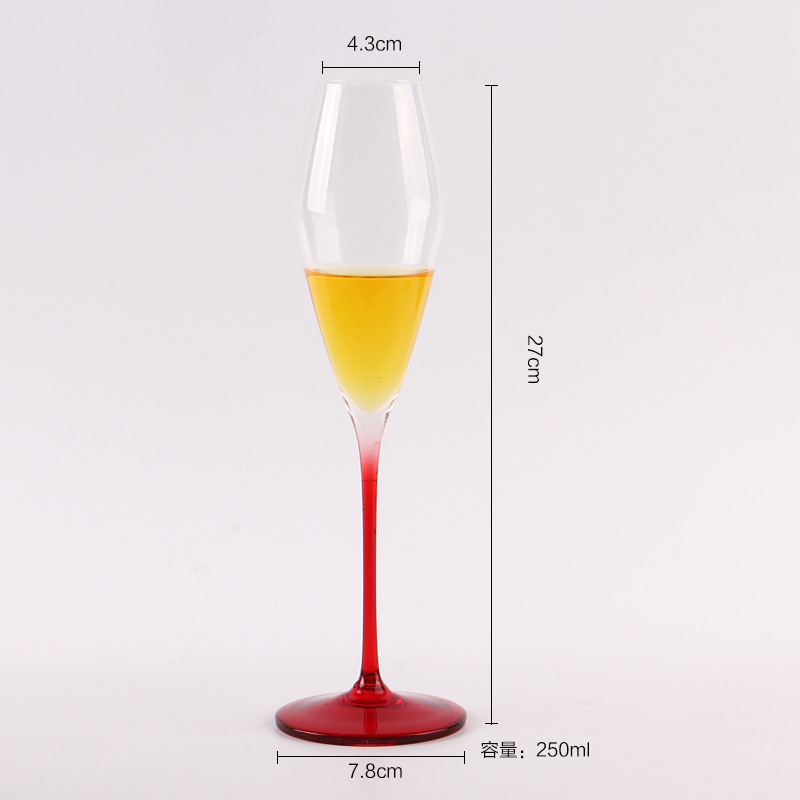 Colored Stem Crystal Wine Glass Champange Glass Goblet Custom Red Wine Glasses With Coloured Stem