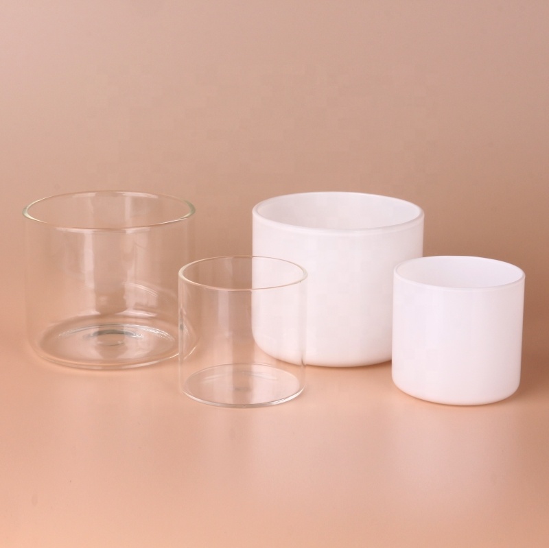 Customized Color Hand Made High Borosilicate Glass Candle Holder Jars For Candle Making