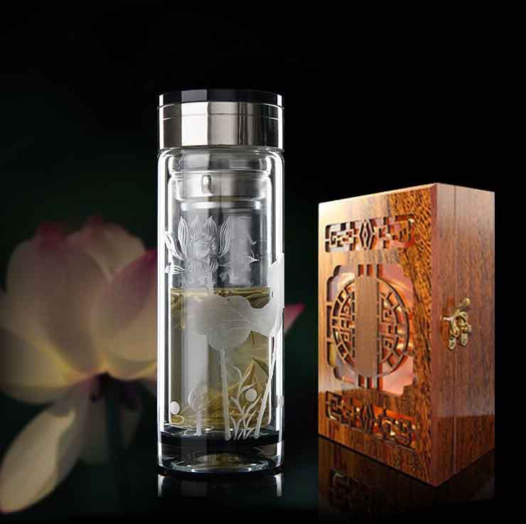 二重壁ガラストラベルマグ二重壁ティーカップサプライヤー