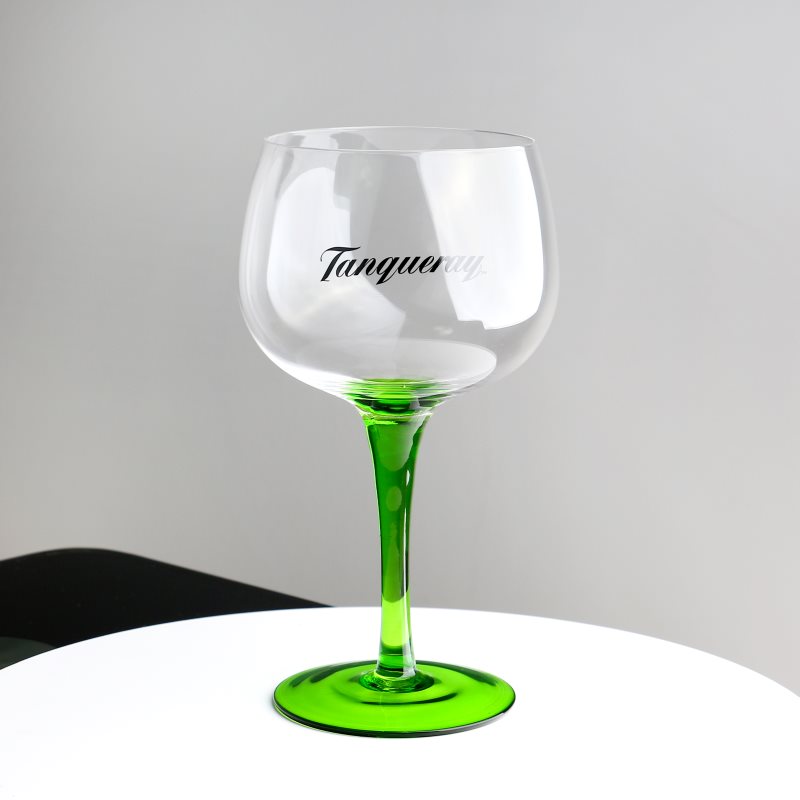Prix ​​d'usine Verre transparent Gin Gin Tonic Lunes Cocktail Vin Wine Gin Gin Gin avec couleur verte