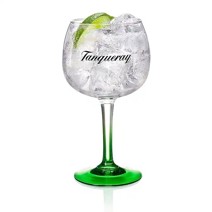 Prix ​​d'usine Verre transparent Gin Gin Tonic Lunes Cocktail Vin Wine Gin Gin Gin avec couleur verte