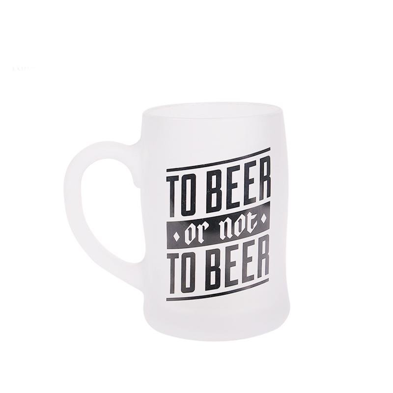 Frosted blank 16 oz 13oz sublimation glass beer mug with logo