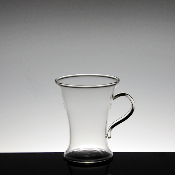 Tazza di tè di alta in vetro borosilicato con maniglia porcellana fabbricante