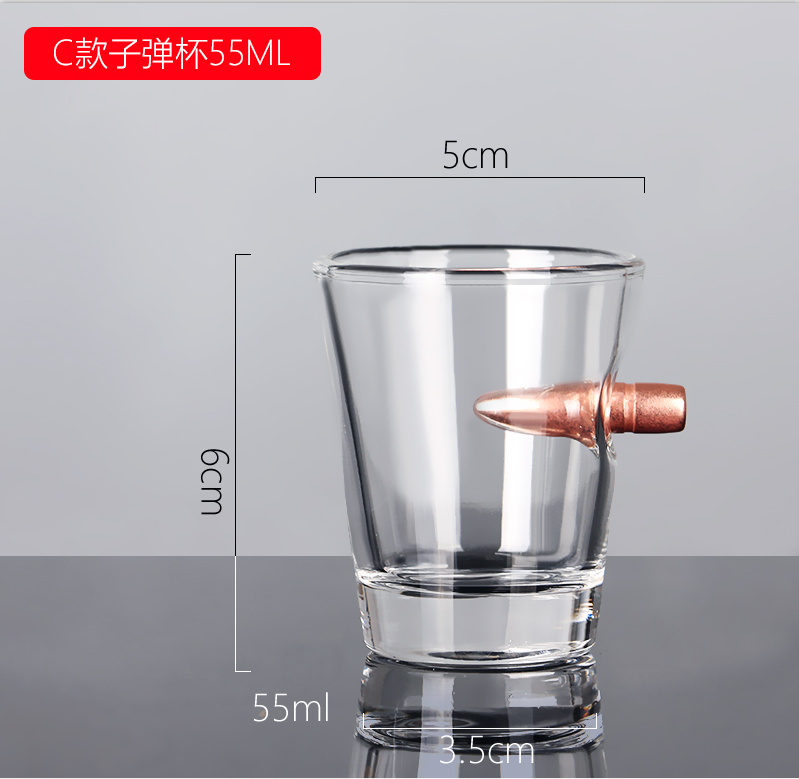 Hot selling bullet embed 2oz shot glass whiskey glass 16oz pint beer glass beer glass mug wine glass