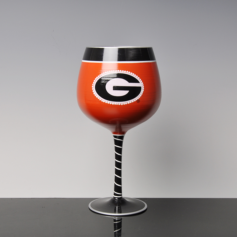 새로운 디자인 손으로 그린​​ 유리, 손으로 그린​​ 와인 잔 장식 와인 잔 공급 업체