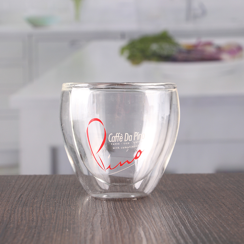 OEM a mano soffiato 160ml tazze doppio vetro murato all'ingrosso