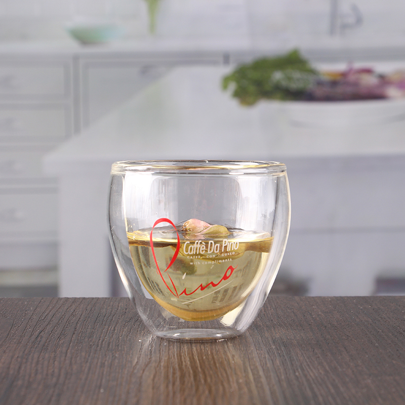 OEM Hand geblazen 160ml ommuurde dubbelglas cups groothandel