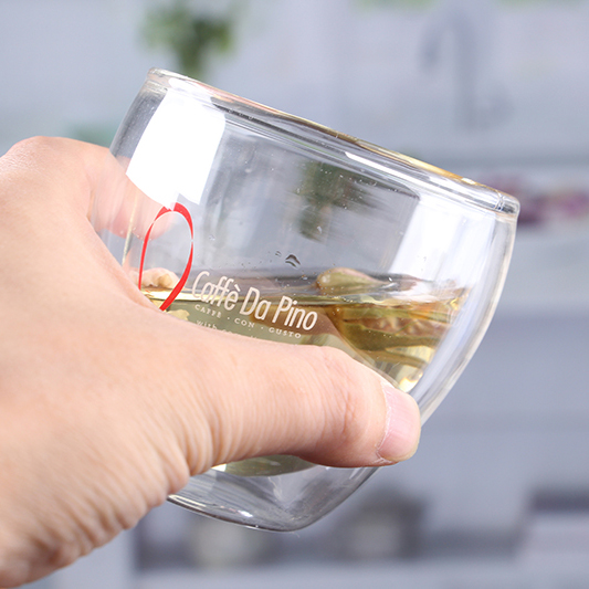 OEM Hand geblazen 160ml ommuurde dubbelglas cups groothandel