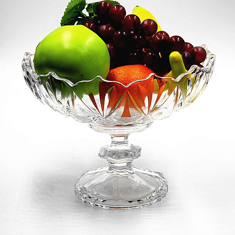 Tall glass fruit bowl china glass plate manufacturer