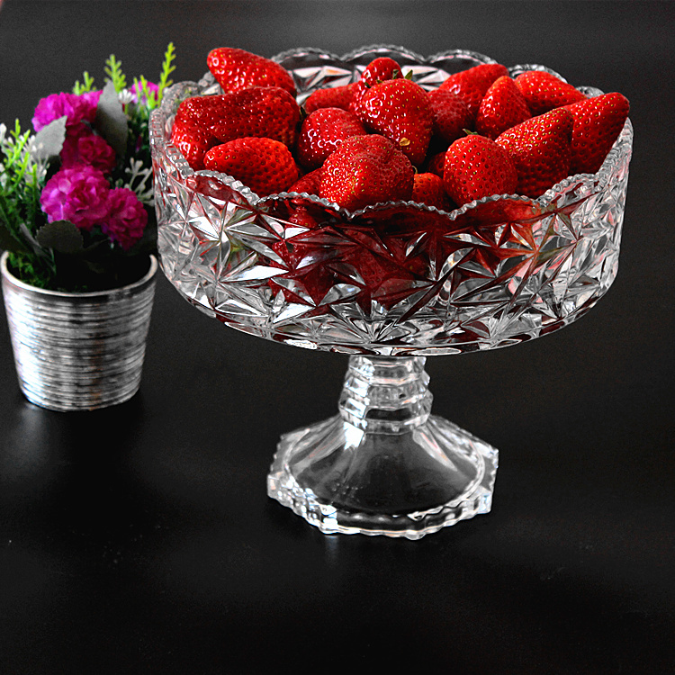 Tall glass fruit bowl china glass plate manufacturer