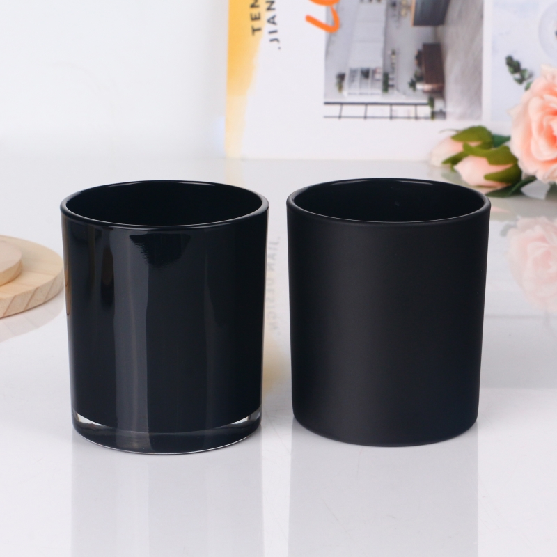 White Black Colored 8oz Glass Candle Holder Jars Container For Candle Making