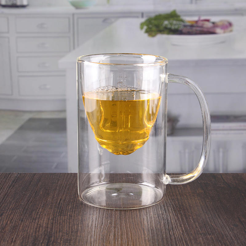 Vente en gros 350ml gravé gobelet isotherme double paroi avec poignée