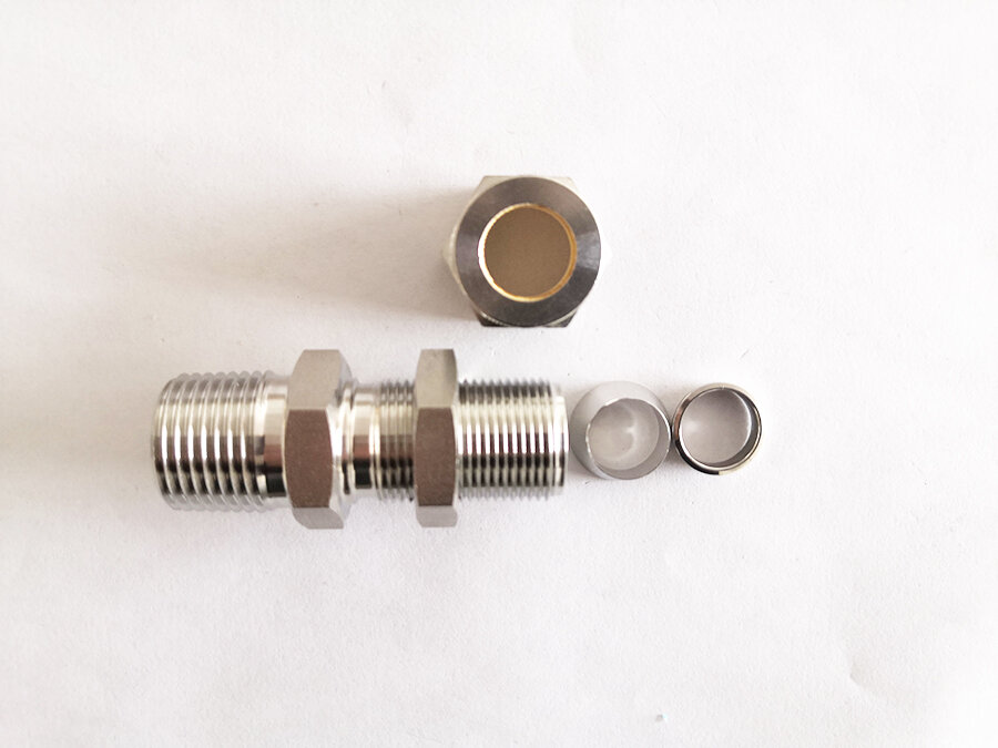 1 SS Double Ferrules Metric Tube Fittings Bulkhead Union 2mm to 38mm