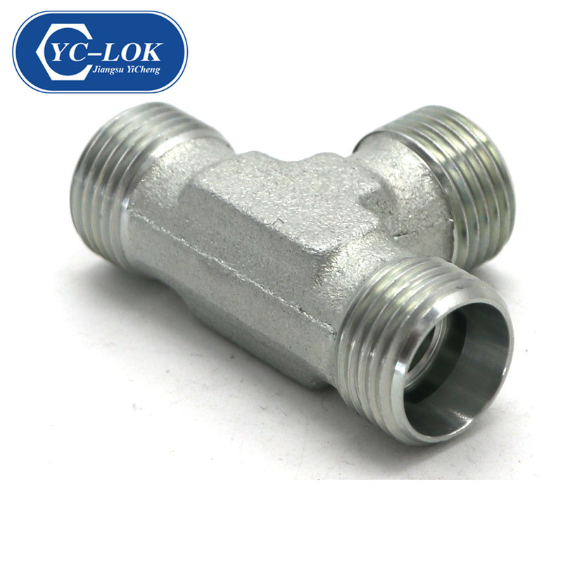 AC equal tees metric thread bite type tube fittings