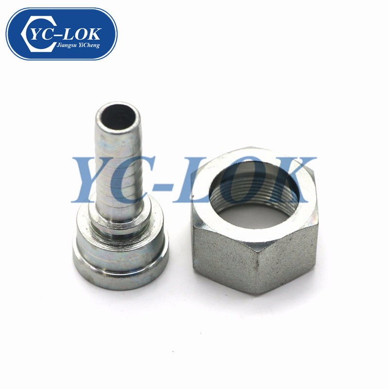 Carbon steel interlock hydraulic hose ferrule fittings