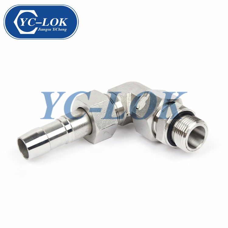 Male Equal Hexagon 90 Degree Swivel Elbow Tube Adapter