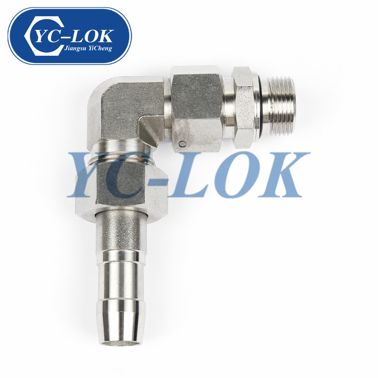 Male Equal Hexagon 90 Degree Swivel Elbow Tube Adapter