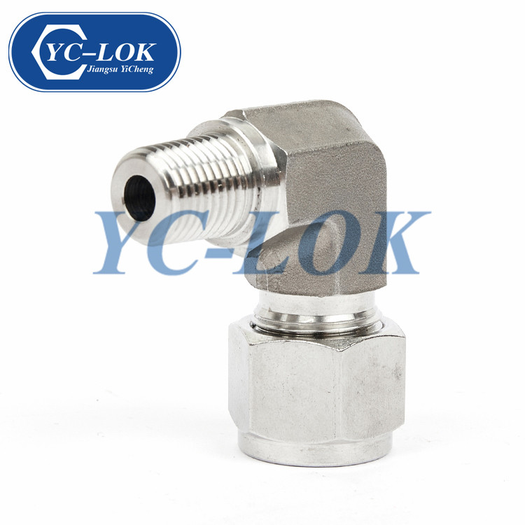 Male Equal Hexagon 90 Degree Swivel Elbow Tube Adapter