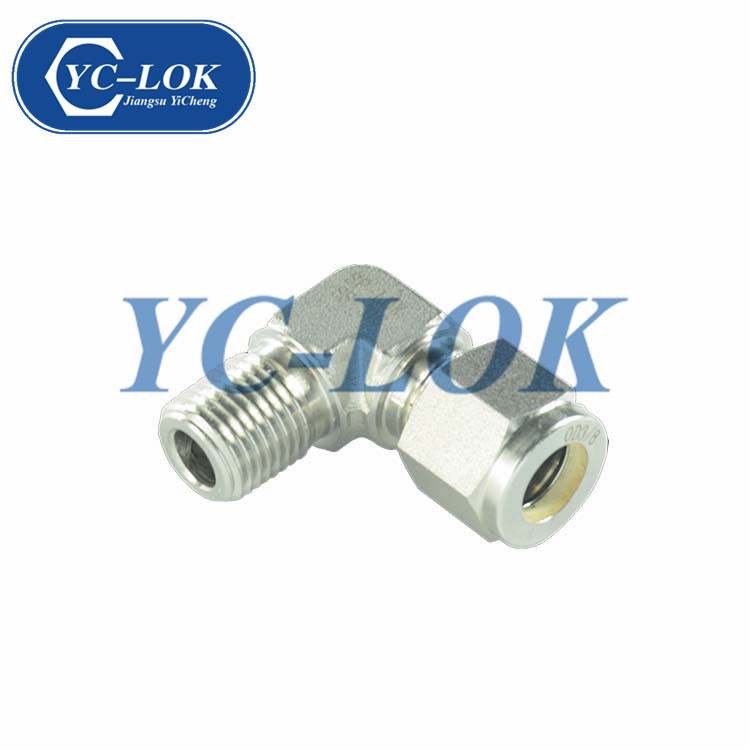 Twin Ferrule SS 316 OD 3 /8 - 1/4 NPT Male Elbow Connector Tube Fitting