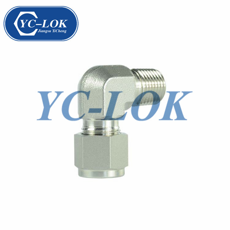 Twin Ferrule SS 316 OD 3 /8 - 1/4 NPT Male Elbow Connector Tube Fitting