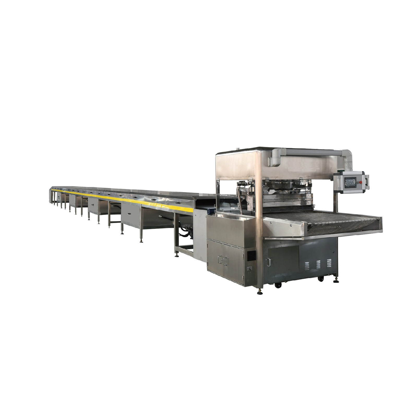 Donut Coating Line Small Vertical Cooling Tunnel Candy Mini Cover Enrober Chocolate Enrobing Machine