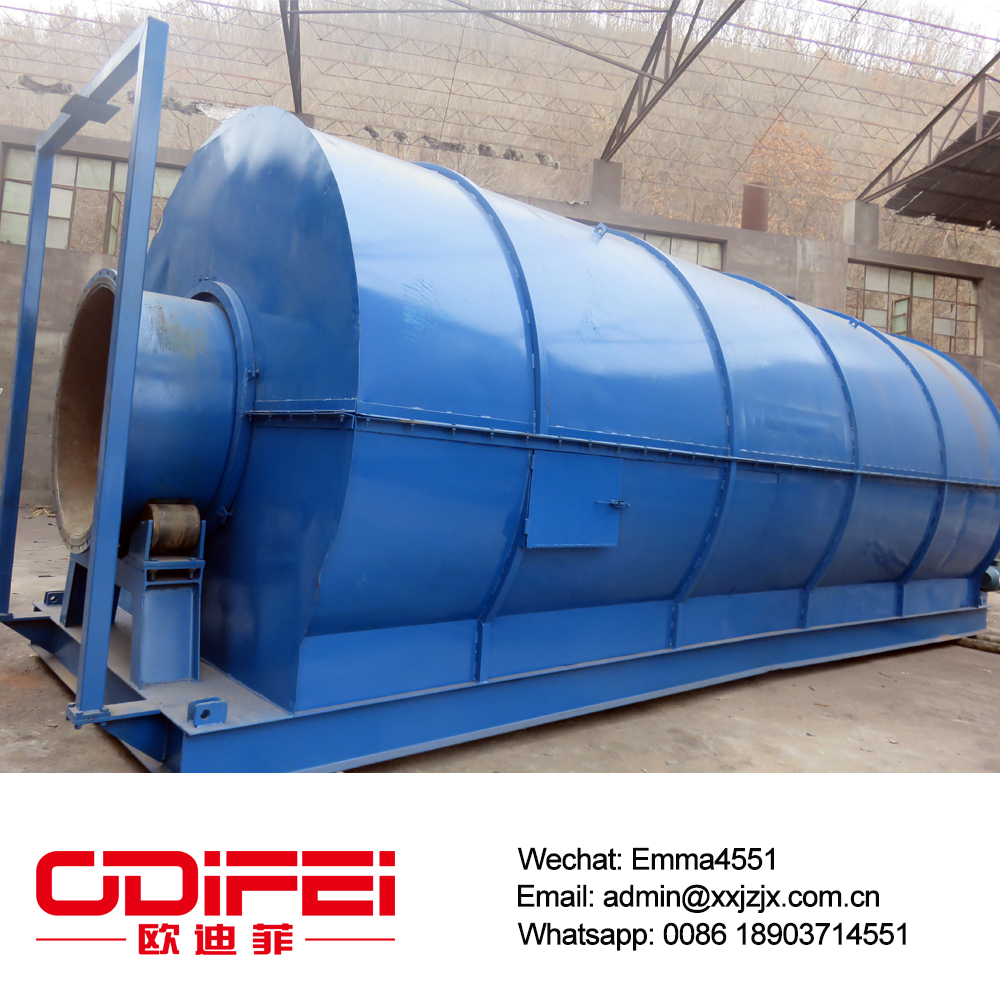 Batch type waste rubber pyrolysis plant