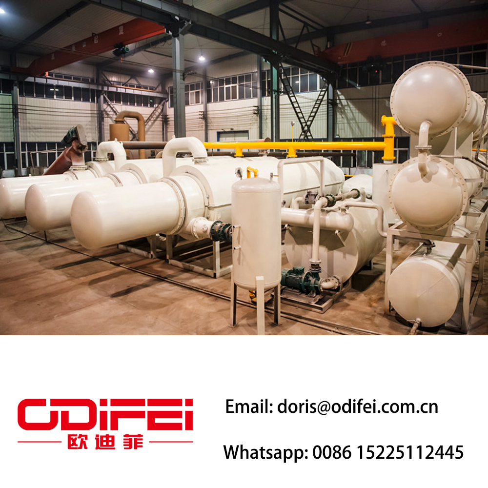 Fully continuous waste rubber  pyrolysis oil  machine
