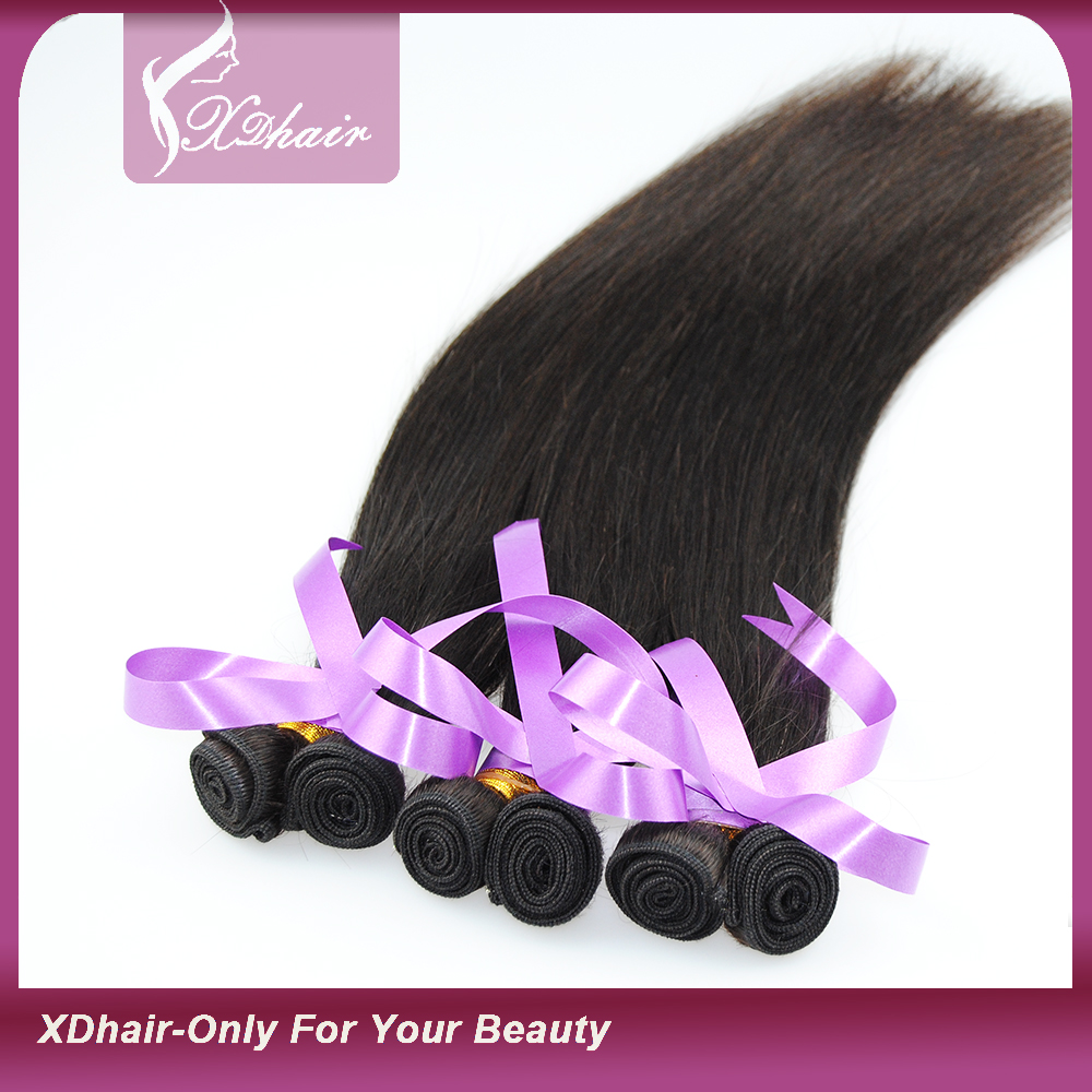 10"-30" Inch Natural Color Straight Human Hair Weft Grade 7A Wholesale Remy Hair Weave Extension