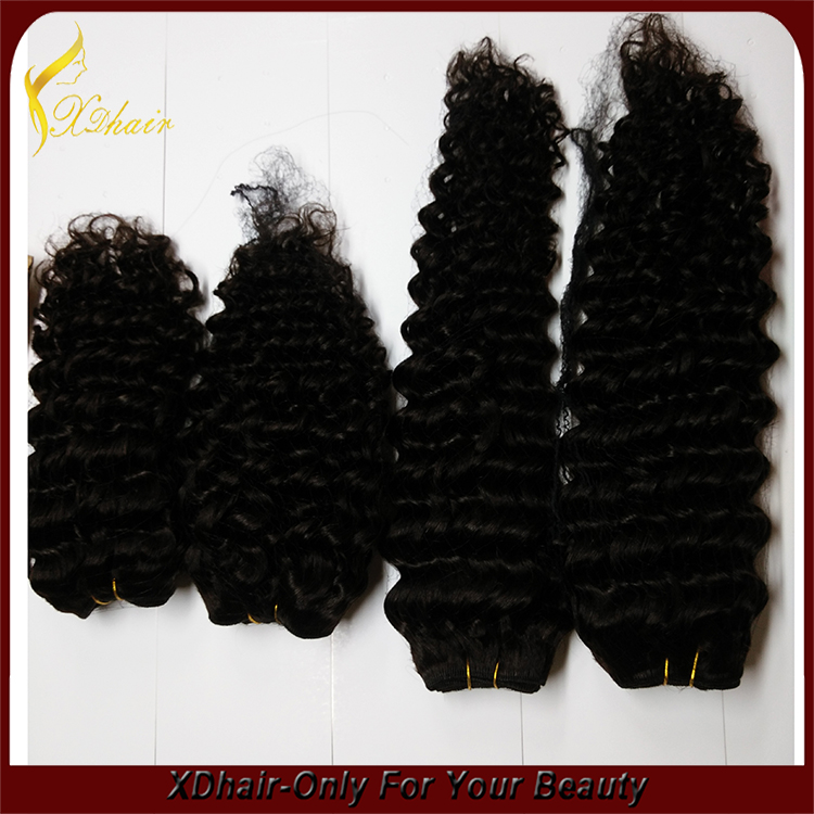 100% brazilian human hair weave extensions short indian remy deep wave hair weave