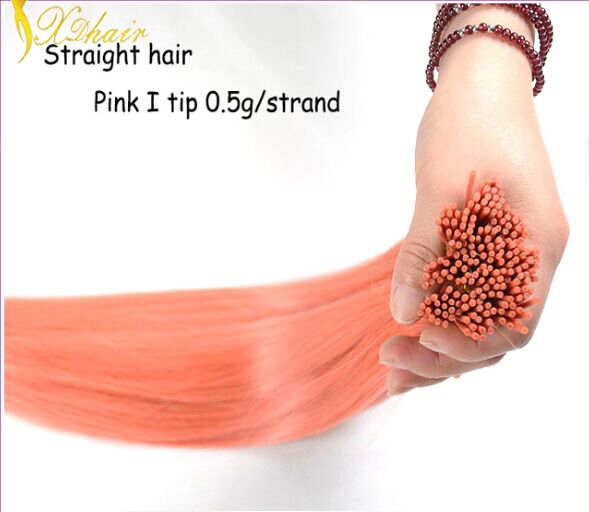 100% human hair i tip/stick tip extensions keratin hair /pre-bonded hair extensions