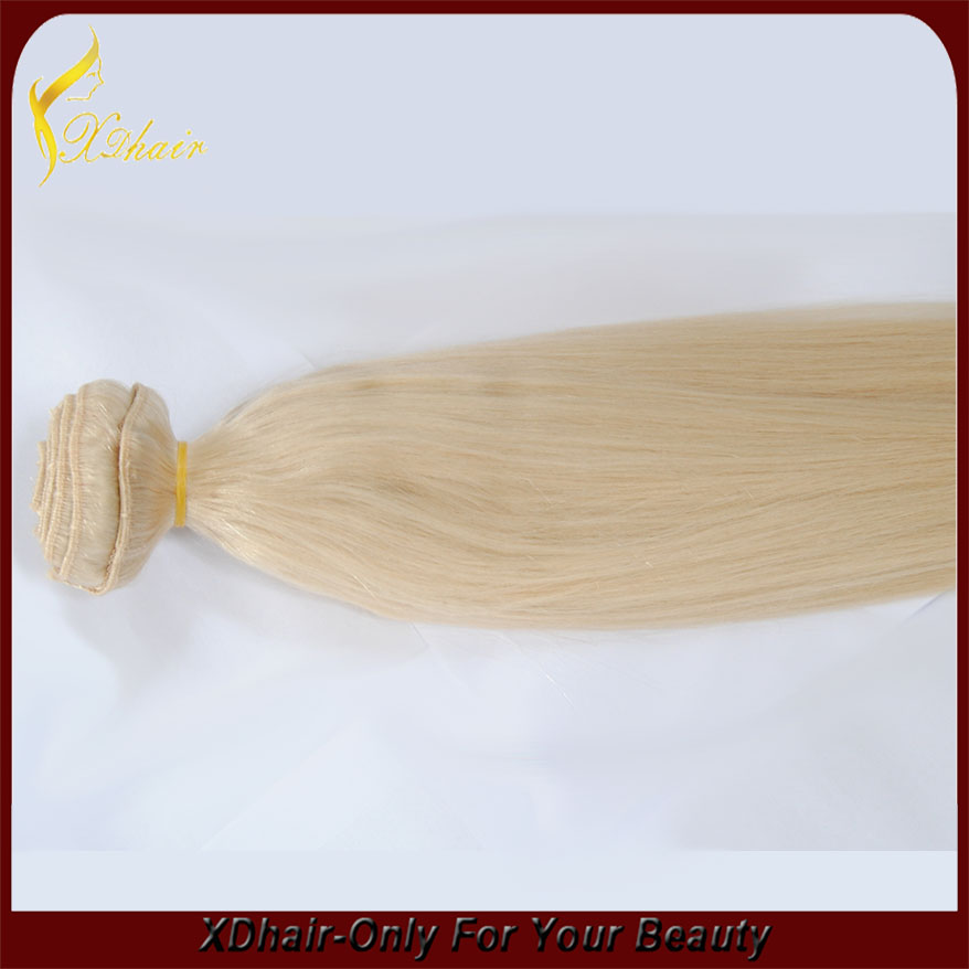 100% onbewerkte goedkope maagd clip in menselijk haar uitbreiding