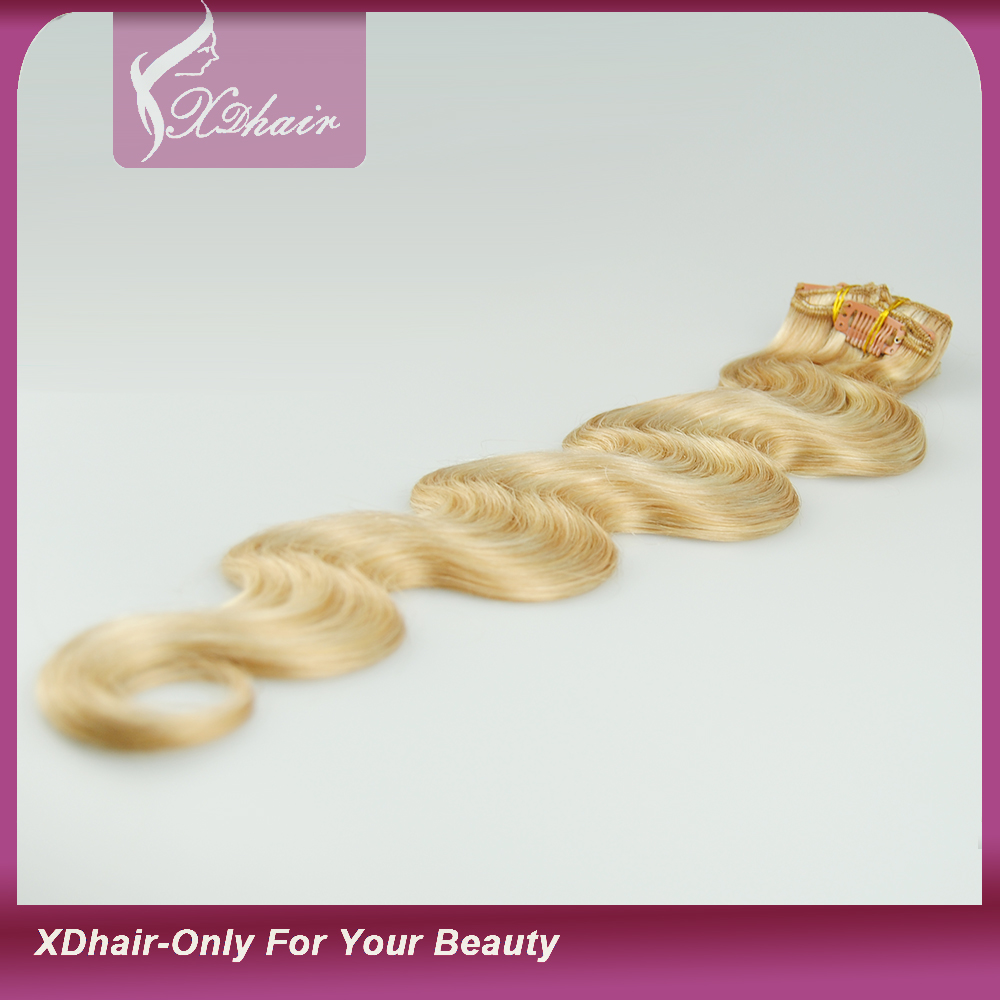 120g Clip in Hair Extensions 100% Human Hair High Quality Cheap Price Manufacture Wholesale Body Wave