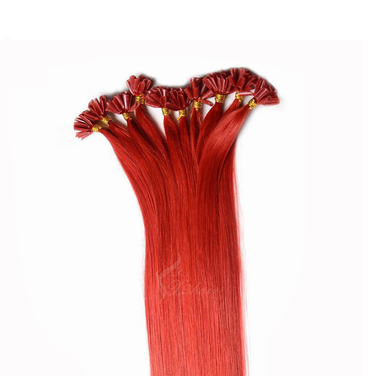 1g per strand Pre-bonded U-Tip human keratin tip hair extension red color u tip hair extension
