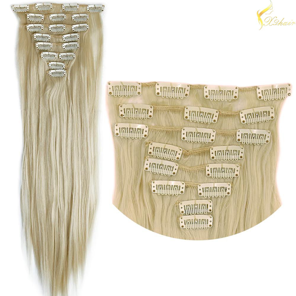 2016 Best sale new arrival luxury good feedback honey blonde clip in hair extensions 170g