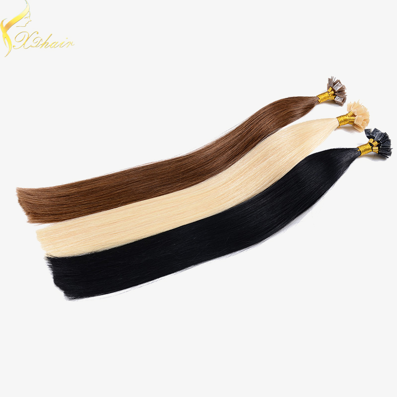 2016 big discount keratin fusion Italian glue double drawn cheap virgin remy russian nail tip fusion hair