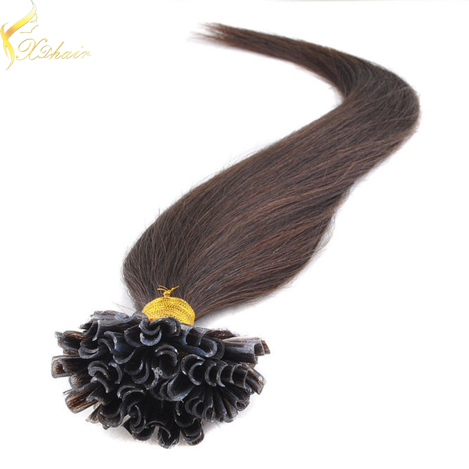 2016 double drawn unprocessed remy u tip brazilian real human hair