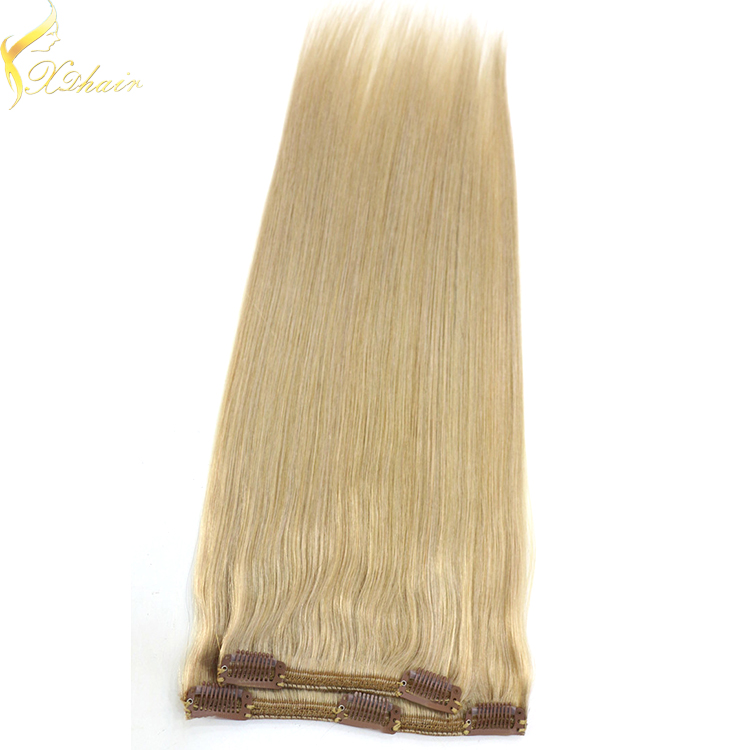 2016 hot selling factory wholesale price no tangle clip in layer hair extension